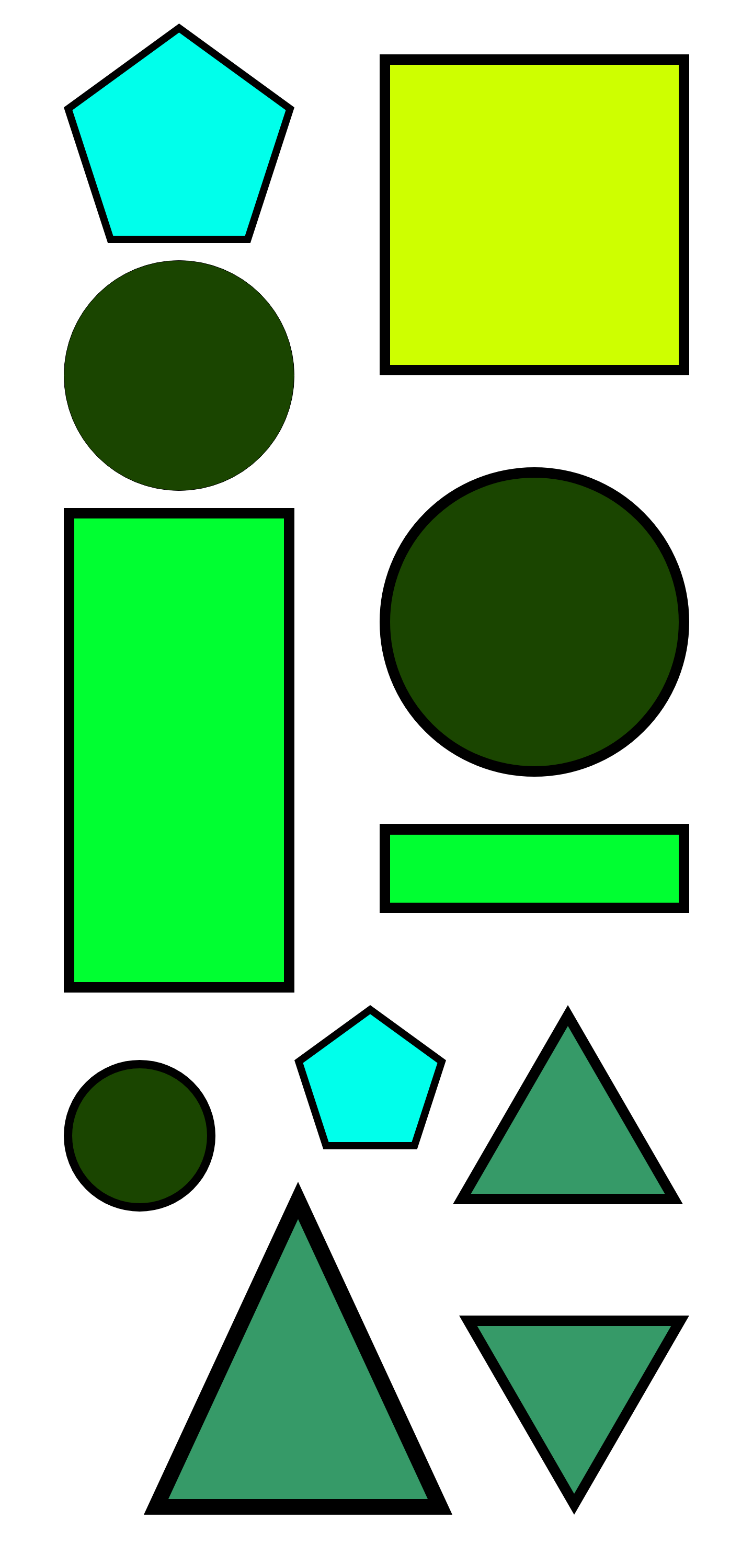green polygons on a grid
